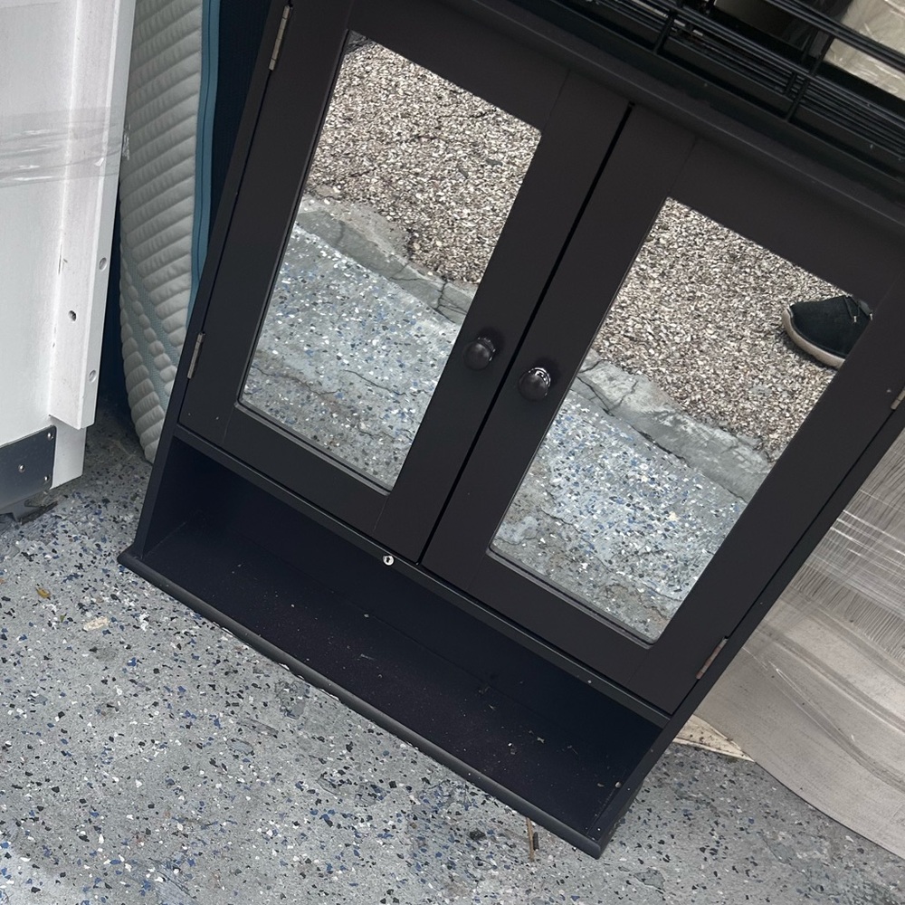 Black Wall-Mounted Bathroom Cabinet